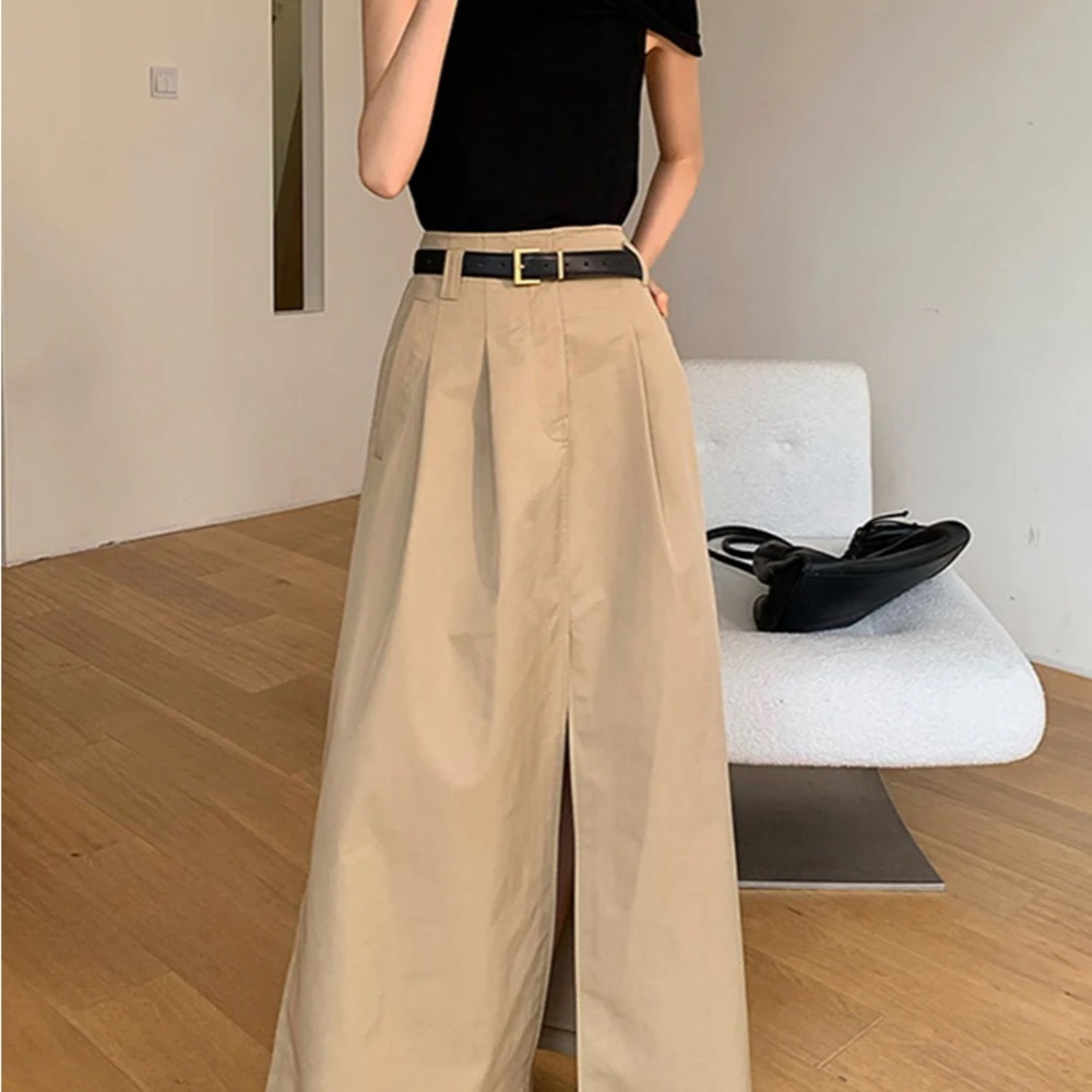 Commense Tan Maxi Skirt